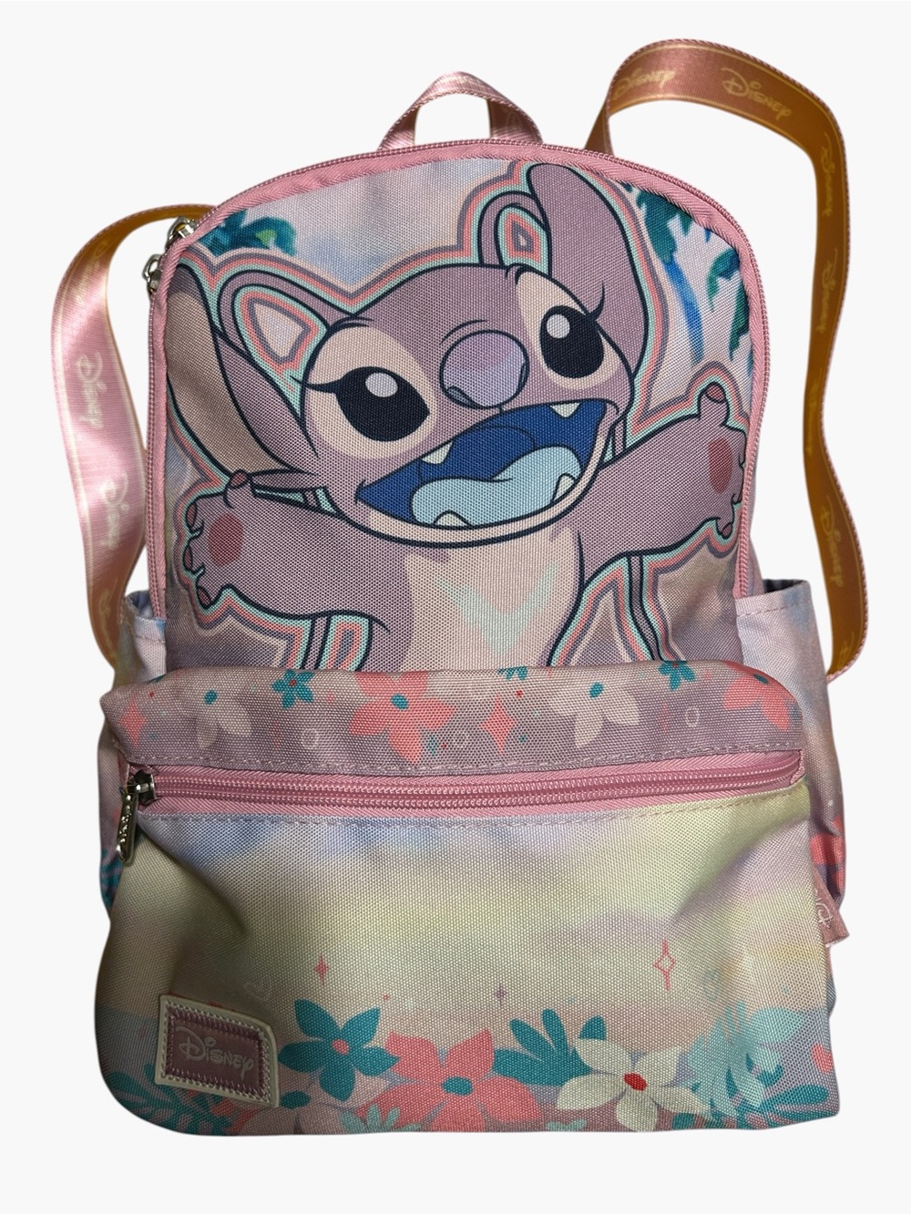 Disney Pink and Blue Stitch Floral Mini Backpack